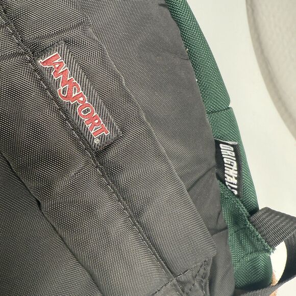 JanSport Right Pack JS00TYP7 Leather Bottom Backpack Green Laptop Bag 15” - Picture 3 of 14